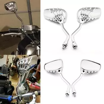 Универсальное боковое зеркало для мотоцикла и скутера, заднее/серебристое, модификация, череп, тень, зеркало заднего вида, пара 8 мм 10 мм серебряный