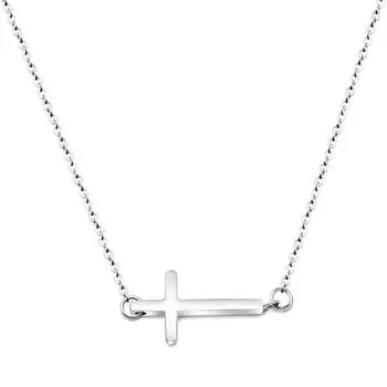 Универсальное хип-хоп ожерелье из нержавеющей стали, простая горизонтальная крестообразная подвеска на цепочку свитера