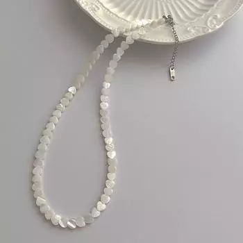 Универсальное изысканное 6-миллиметровое ожерелье из бисера в форме сердца для женщин и девочек, милый темперамент, простота, ключичная цепочка, подарки золотой