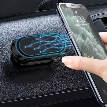 Универсальное магнитное крепление для телефона в автомобиле, усовершенствованный сильный магнит 8X, магнитный держатель для сотового телефона, вращающееся на 360° магнитное крепление для приборной панели автомобиля 6x2.45x1.85cm чёрный