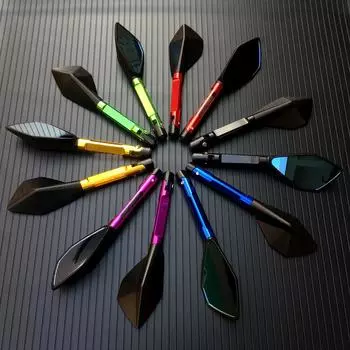 Универсальное мотоциклетное синее стекло, противоголовокружительное зеркало заднего вида с ЧПУ для Honda Yamaha Suzuki Kawasaki Ducati, болты 8 мм 10 мм