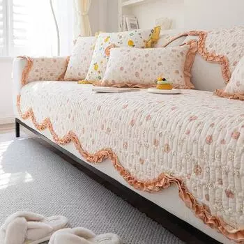 Универсальное нескользящее хлопковое полотенце для дивана для гостиной, защита от царапин для домашних животных, чехол для дивана, чехол для дивана с скандинавскими цветами 30x50cm pillowcase