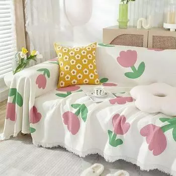 Универсальное одеяло для дивана в скандинавском стиле, нескользящий тканевый чехол, полностью покрытый чехол, диванная подушка, песочный, универсальный, можно стирать в машине, четыре сезона 180*130cm