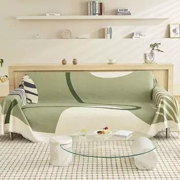 Универсальное одеяло для дивана в скандинавском стиле, нескользящий тканевый чехол, полностью покрытый чехол, диванная подушка, песочный, универсальный, можно стирать в машине, четыре сезона 180*130cm