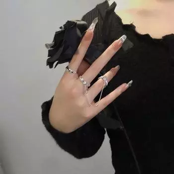 Универсальное открытое регулируемое бриллиантовое кольцо: Элегантный и простой холодный стиль для женщин