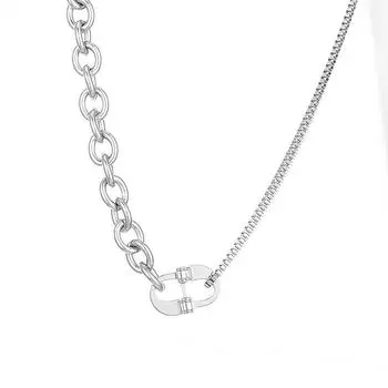 Универсальное ожерелье из титановой стали с позолотой PVD из нержавеющей стали с грубым плетением, модная цепочка для ключей