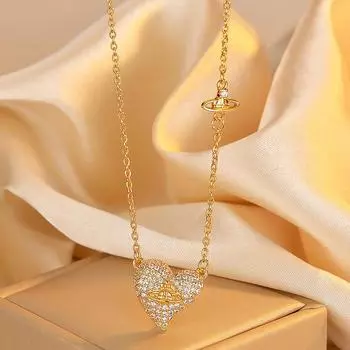 Универсальное ожерелье с подвеской Love Zircon, нишевый дизайн, цепочка на ключицу в форме сердца, женские повседневные парные украшения