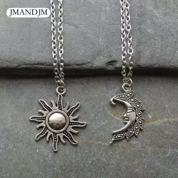 Универсальное парное ожерелье, подвеска в виде солнца и луны, ретро-дизайн, аксессуары для хороших друзей