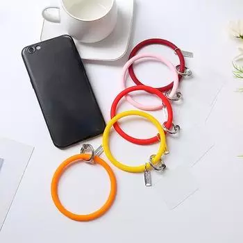 Универсальное подвесное кольцо на передней части мобильного телефона, мягкий силиконовый ремешок на ремешке, браслет с защитой от потери для iPhone, Xiaomi, брелок для Samsung