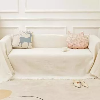 Универсальное полотенце для дивана, чехол из хлопчатобумажной пряжи, чехол для диванной подушки, полотенце, универсальный чехол для дивана Four Seasons 90x90cm синий