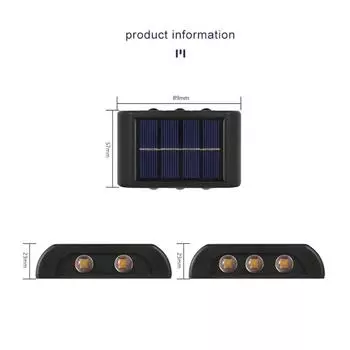 Универсальное солнечное настенное освещение вверх и вниз, идеально подходящее для садов и дверных проемов 4D