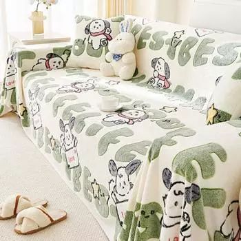 Универсальное тканевое полотенце для дивана со снежинкой, зимнее толстое плюшевое новое противоскользящее диванное одеяло с рисунком ветра 180*130cm