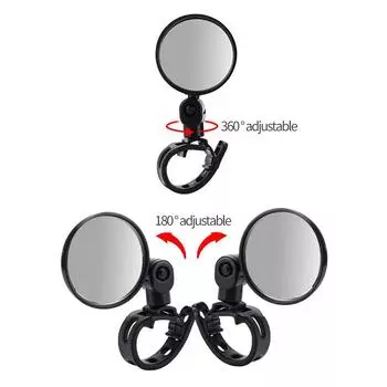 Универсальное велосипедное зеркало на руле, зеркало заднего вида для велосипеда, мотоцикла, вращение на 360 градусов, регулируемое для езды на велосипеде, велосипедное зеркало