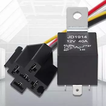 Универсальное водонепроницаемое автомобильное автомобильное реле JD1914 12/24 В 5-контактное автоматическое реле с розеткой 12V