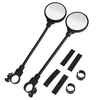 Универсальное зеркало заднего вида на руль мотоцикла и велосипеда, вращающееся и регулируемое ударопрочное выпуклое зеркало с широким углом обзора сзади 1pcs