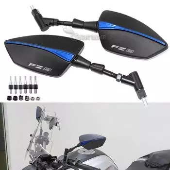 Универсальное зеркало заднего вида с ЧПУ для мотоцикла 8 мм 10 мм для Yamaha FZ8 FZ-8 чёрный