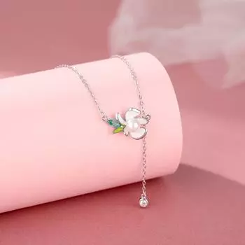 Универсальное жемчужное ожерелье Drip Gum Flower, разработанное женским меньшинством, милая цепочка на ключицу