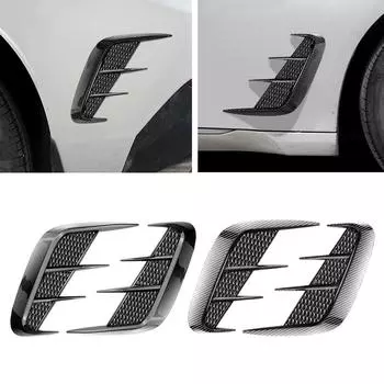 Универсальные 1 пара черных/карбоновых накладок на боковое крыло автомобиля, вентиляционное отверстие в крыле, молдинги для кузова, отделка