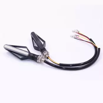 Универсальные 2 пары Дневные ходовые огни передние в стиле рыбьей кости Задний стоп-сигнал Мигающий стробоскоп Двухцветные 3 в 1 Дневные ходовые огни Тормоз Бегущий Указатели поворота Индикаторные огни Лампа Замена