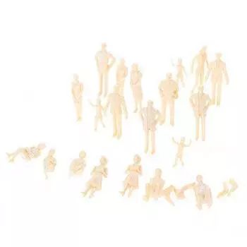 Универсальные 40 кукол, неокрашенные фигурки для ландшафтных моделей, железнодорожных моделей, украшения 1/30 3,2-5,8 см