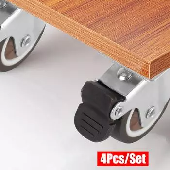 Универсальные 4 шт. мебельные ролики для платформы, тележки, аксессуар для стула, мягкое резиновое колесо 1/2 дюйма, поворотный ролик на 360° 2Inch Fixed