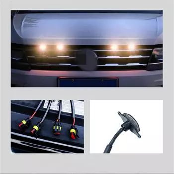 Универсальные 4x Светодиодные габаритные огни янтарного цвета с 5D дымчатыми линзами для передней решетки в стиле Ford F150 Raptor