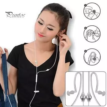 Универсальные антирадиационные бинауральные наушники с воздушной трубкой 3,5 мм с микрофоном для iPhone белый