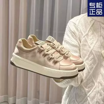 Универсальные атласные туфли Niche на толстой подошве высокого дизайна, женские весенние новые туфли на плоской подошве, спортивная повседневная обувь, одинарные туфли 35 серебряный