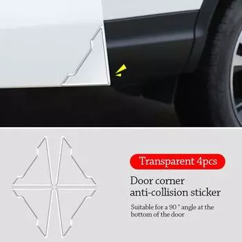 Универсальные автомобильные дверные угловые чехлы для предотвращения столкновений, прозрачные силиконовые протекторы, наклейки против царапин, защитная крышка для двери прозрачный