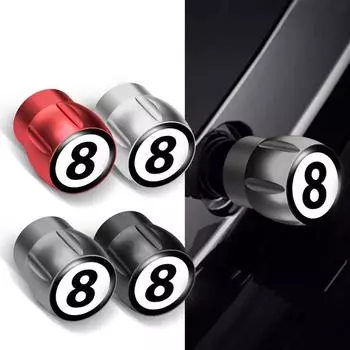 Универсальные автомобильные колеса, колпачки для воздушного клапана, наклейки, аксессуары для черных 8 номеров, автомобили, мотоциклы, грузовики, велосипеды чёрный
