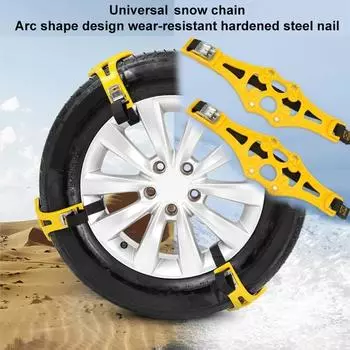 Универсальные автомобильные противоскользящие цепи для колес 10 шт., противоскользящие цепи для снега, ремень для ремня безопасности для шин, зимняя безопасность, ширина шин 165-275 мм 10PCS
