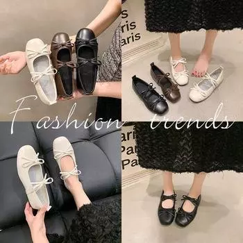 Универсальные балетки во французском стиле с юбкой и круглым носком, женские весенне-летние туфли в стиле ретро с небольшим ароматом Mary Jane 40 коричневый