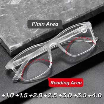 Универсальные бифокальные очки для мужчин и женщин, блокирующие синий свет, защитные очки для чтения +1,0 до +4,0 +200 чёрный