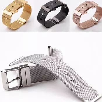 Универсальные часы из нержавеющей стали Srtap Watch Belt Writst Watch Band Durable 14/16/18/20/22/24 мм 14mm серебряный