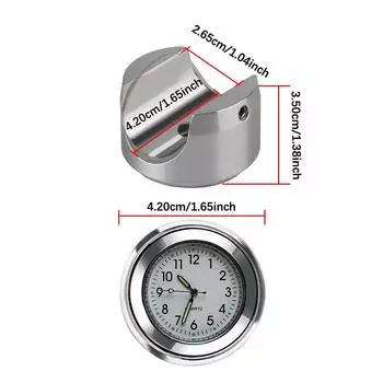 Универсальные часы на руль мотоцикла 22-25 мм, термометр для часов для мотоцикла, датчик температуры, светящиеся водонепроницаемые часы серебро белый