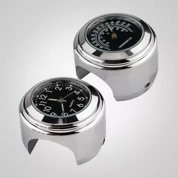 Универсальные часы на руле мотоцикла, велосипедный термометр, водонепроницаемая замена для мотоциклов black dial temp серебряный