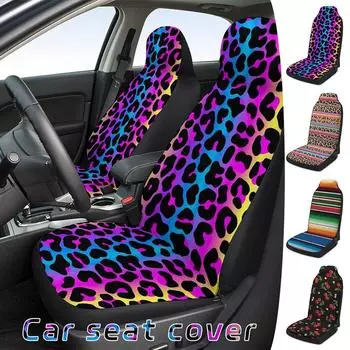 Универсальные чехлы для автомобильных сидений с цветными полосками, модный леопардовый принт, защитный чехол для автомобильного сиденья, подушка для укладки салона автомобиля