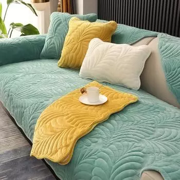 Универсальные чехлы для диванов, нескользящие чехлы для диванов, плюшевые чехлы для угловых диванов для гостиной 70x70cm 1pcs оранжевый