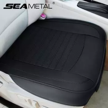 Универсальные чехлы на автомобильные сиденья с подшивкой, подушка для сиденья из искусственной кожи, полуокруженная универсальная защита для сидений, аксессуары для интерьера 1pc front cover чёрный