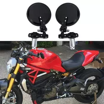 Универсальные черные мотоциклетные складные зеркала 7/8 дюйма с рулем 22 мм для Ducati Monster 821 696 795 796