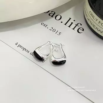 Универсальные черные серьги-капли в форме капли воды, нишевый дизайн, милые и классные серьги в стиле «Серьги»