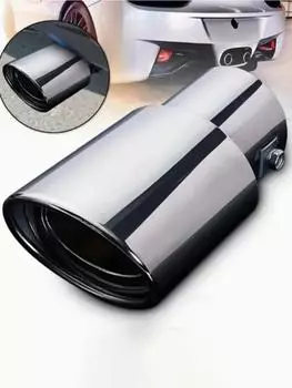 Универсальные детали для модификации задней части автомобиля, черная нержавеющая сталь, титановый наконечник выхлопной трубы Remus, круглый черный автомобильный аксессуар