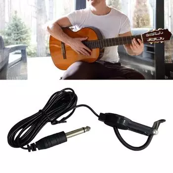 Универсальные гитарные акустические звукосниматели Контактные микрофоны с клипсой Пьезоэлектрические звукосниматели для акустических гитар Скрипки Укулеле