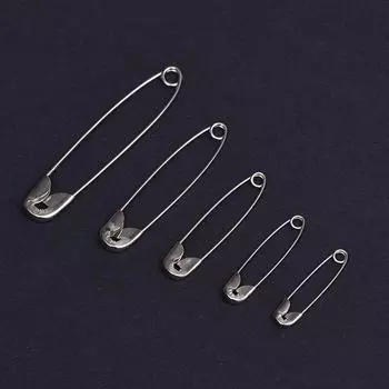 Универсальные и безопасные БУЛАВКИ - набор различных мини и больших предохранительных, страховочных и петельных булавок, идеально подходящих для свадеб и фотосъемок серебряный