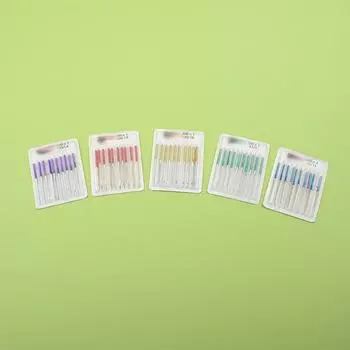 Универсальные иглы для плоской швейной машины из эластичной ткани с противоскользящим покрытием, коробочный набор, промышленные швейные иглы 9#