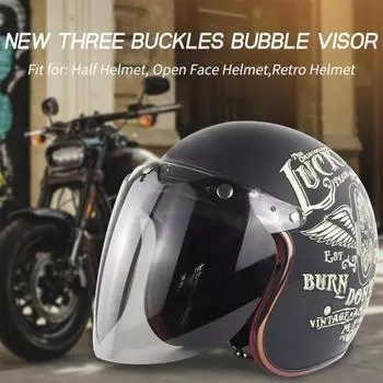 Универсальные износостойкие, устойчивые к царапинам линзы для мотоциклетных шлемов, 3-защелкивающиеся линзы, ветрозащитные линзы для открытого лица