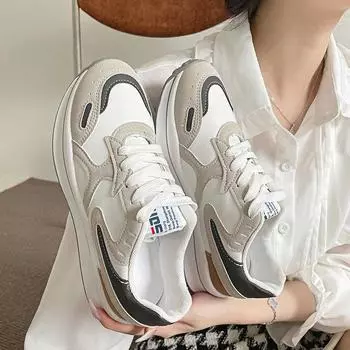 Универсальные износостойкие женские новые осенние белые туфли Cortez на толстой подошве. Женские повседневные кроссовки. Неуклюжие кроссовки оптом. 35