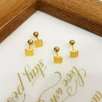 Универсальные классические серьги-гвоздики из титановой стали с четырьмя листочками клевера золотой