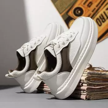 Универсальные кожаные мужские повседневные туфли на шнуровке мужские вулканизированные туфли модные туфли для вождения для отдыха на природе мужские кроссовки обувь для скейтбординга 39