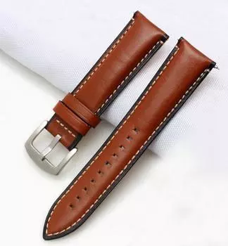 Универсальные кожаные ремешки для часов 22mm чёрный/синий